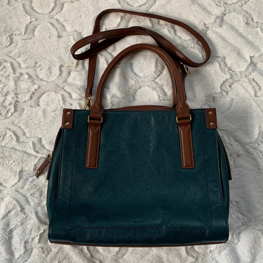 Fossil satchel with crossbody strap